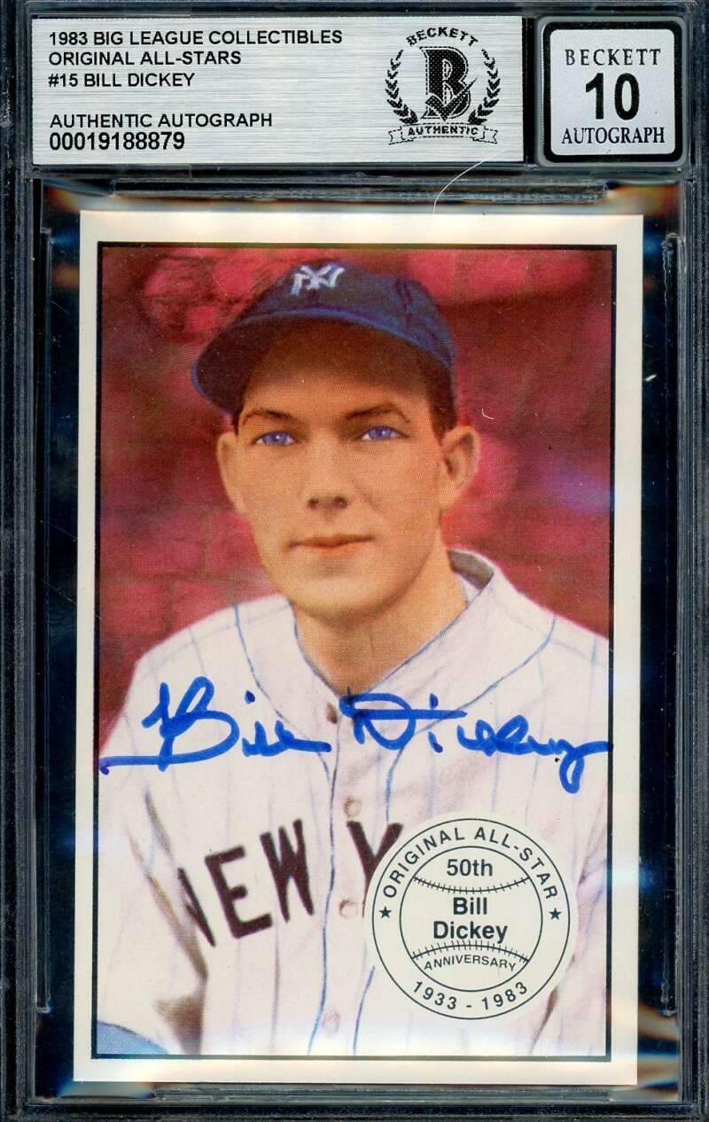 Bill Dickey Gem Mint 10 Beckett BAS Signed 1983 Big League All Stars Autographed