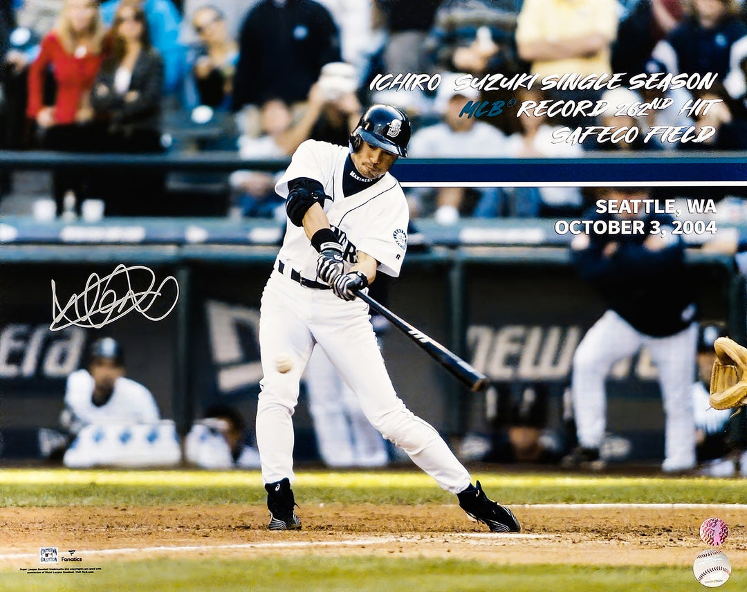 Ichiro Suzuki Signed 16x20 Photo Seattle Mariners 262 Hit MLB Hit Record IS Holo