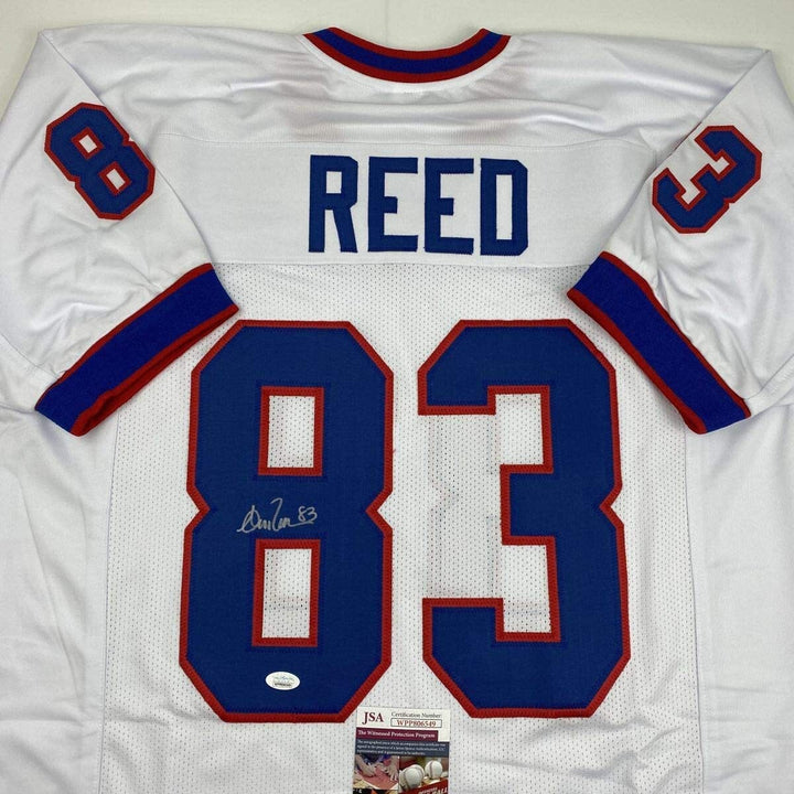 Autographed/Signed ANDRE REED Buffalo White Football Jersey JSA COA Auto