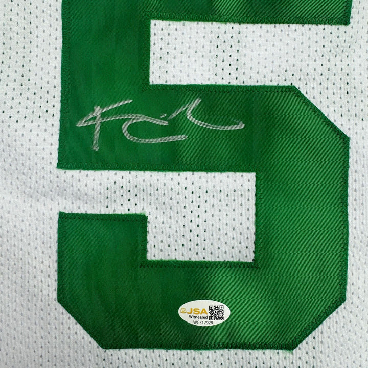 Autographed/Signed Kevin Garnett Boston White Basketball Jersey Beckett BAS COA