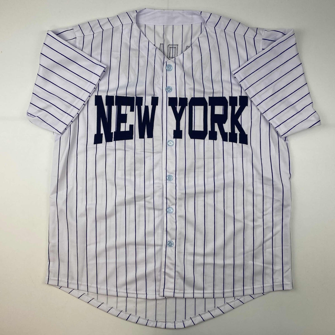 Autographed/Signed Aroldis Chapman New York Pinstripe Jersey Beckett BAS COA