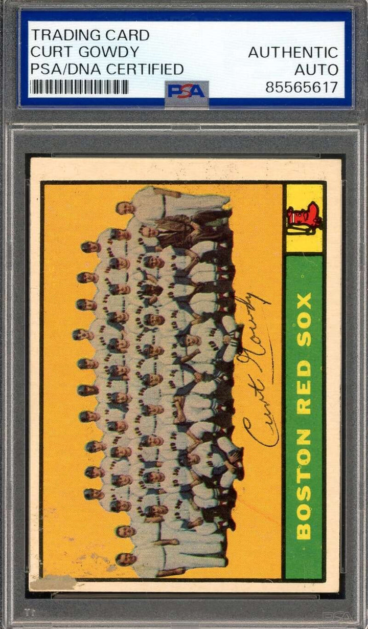 Curt Gowdy PSA DNA Signed 1961 Topps Team Autograph
