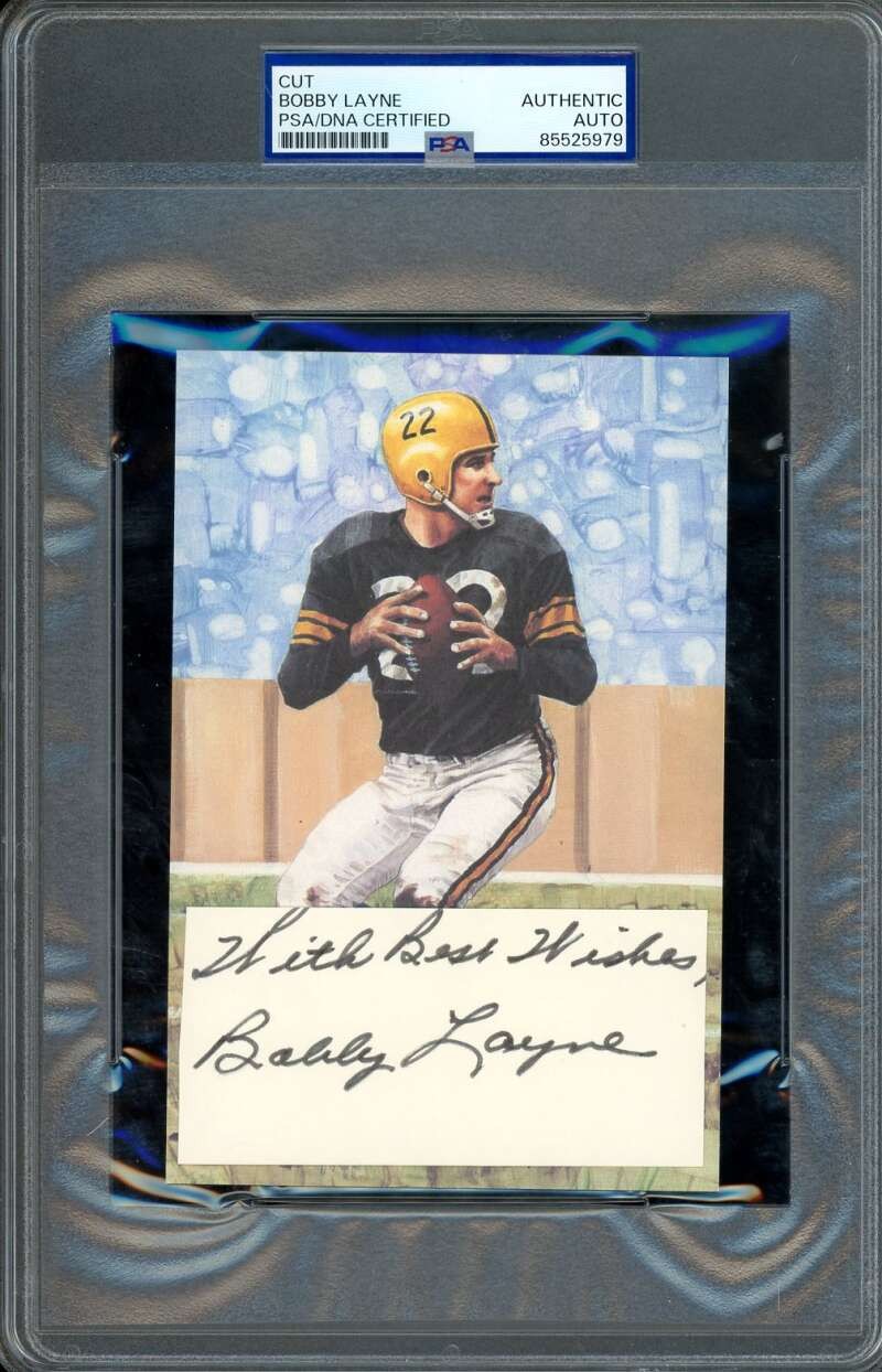 Bobby Layne PSA DNA Signed Goal Line Art Card Cut GLAC Autographed