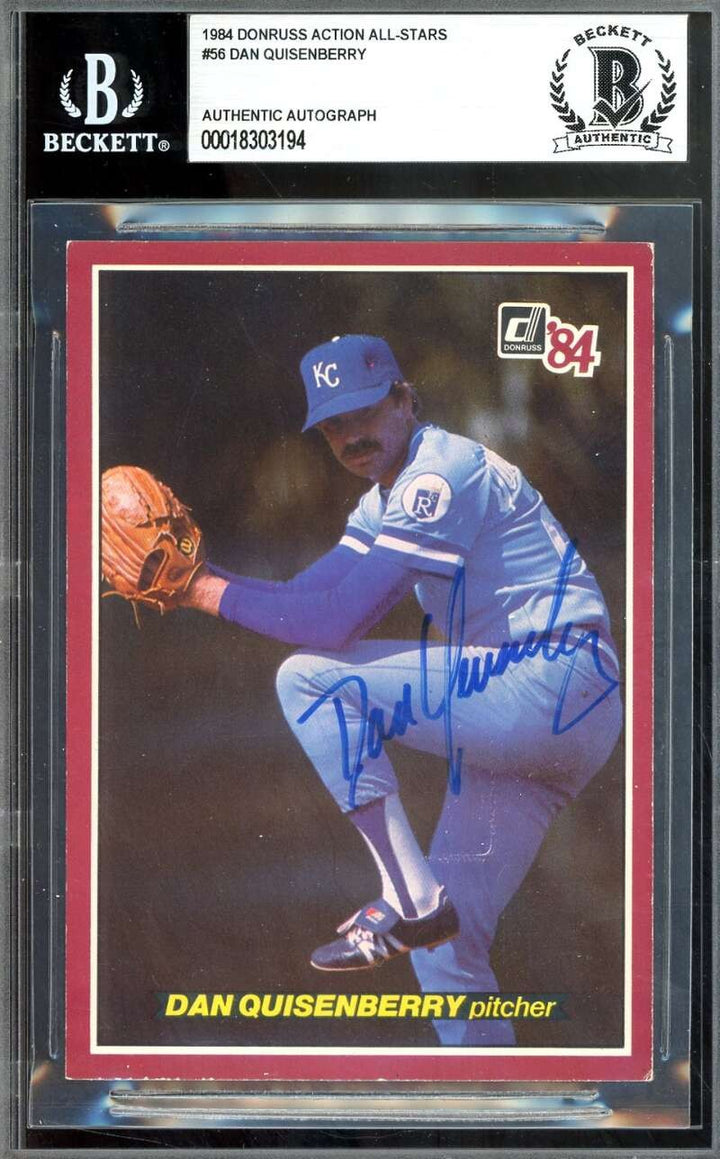 Dan Quisenberry Beckett BAS Signed 1984 Donruss Action All Stars Autograph