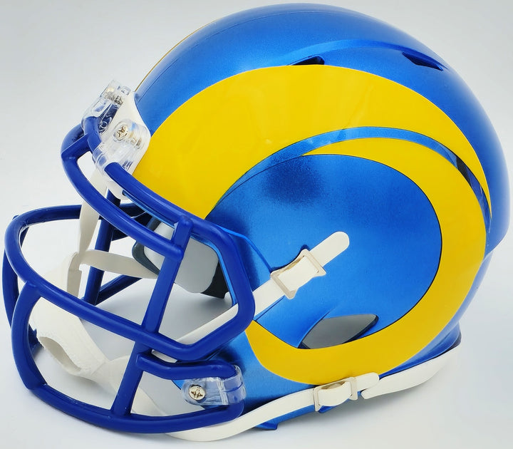 Aaron Donald Auto Signed Los Angeles Rams Blue Speed Mini Helmet Beckett Witness
