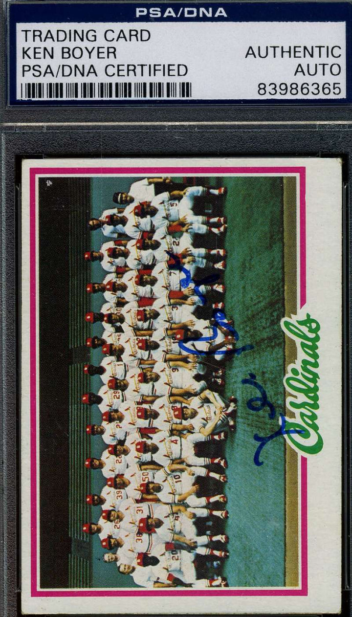 Ken Boyer Rare 1978 Topps Hand Signed Psa/dna Original Authentic Autograph