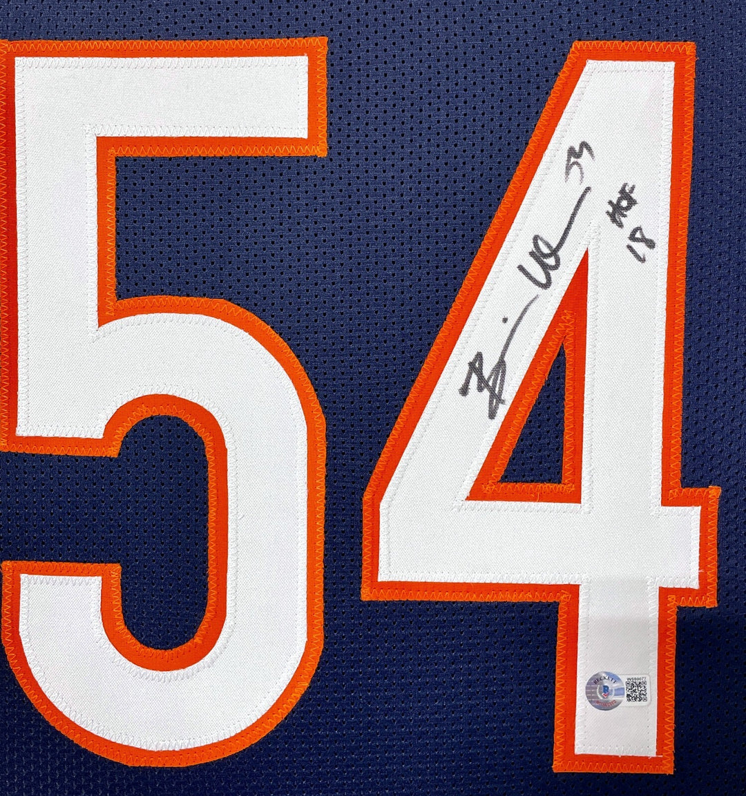Brian Urlacher Autographed Chicago Bears Jersey Framed BAS Signed Inscribed HOF