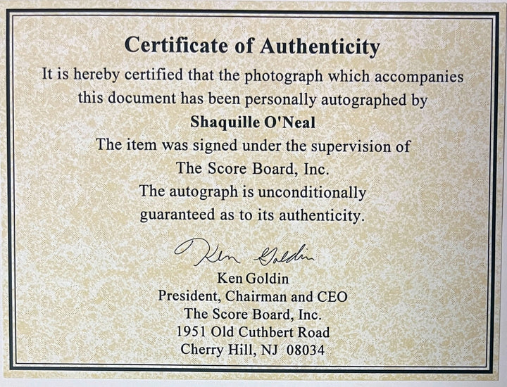 Shaquille O'Neal signed Orlando Magic NBA 8x10 Photo Framed- Score Board COA HOF
