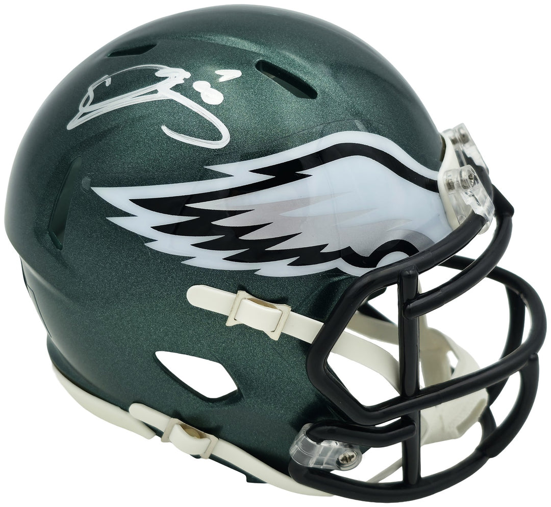 Donovan McNabb Signed Philadelphia Eagles Green Mini Helmet Beckett Witness