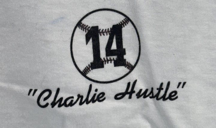 Pete Rose Signed BallPark Cafe Charlie Hustle T Shirt Hit King Auto CBM COA