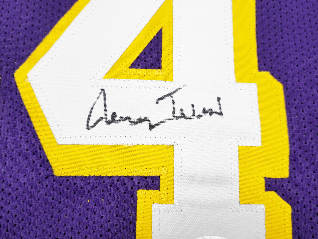 Los Angeles Lakers Jerry West Autographed Signed Purple Basketball Jersey JSA