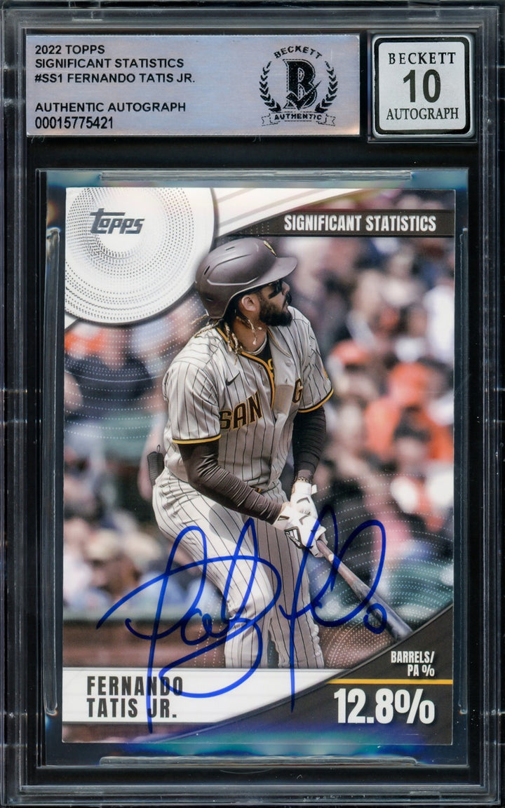 Fernando Tatis Jr Auto 2022 Topps Significant Statistics Card SS1 Sig 10 Beckett