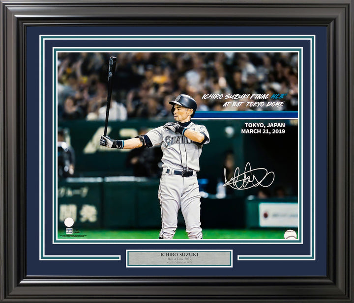 Ichiro Suzuki Signed Framed 16x20 Photo Mariners Tokyo Dome Last Game IS Holo