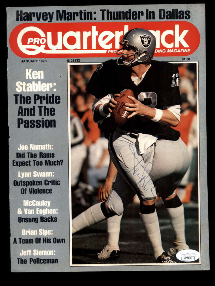 Ken Stabler JSA Autograph Vintage Signed 1978 Pro Quarterback Cover Raiders