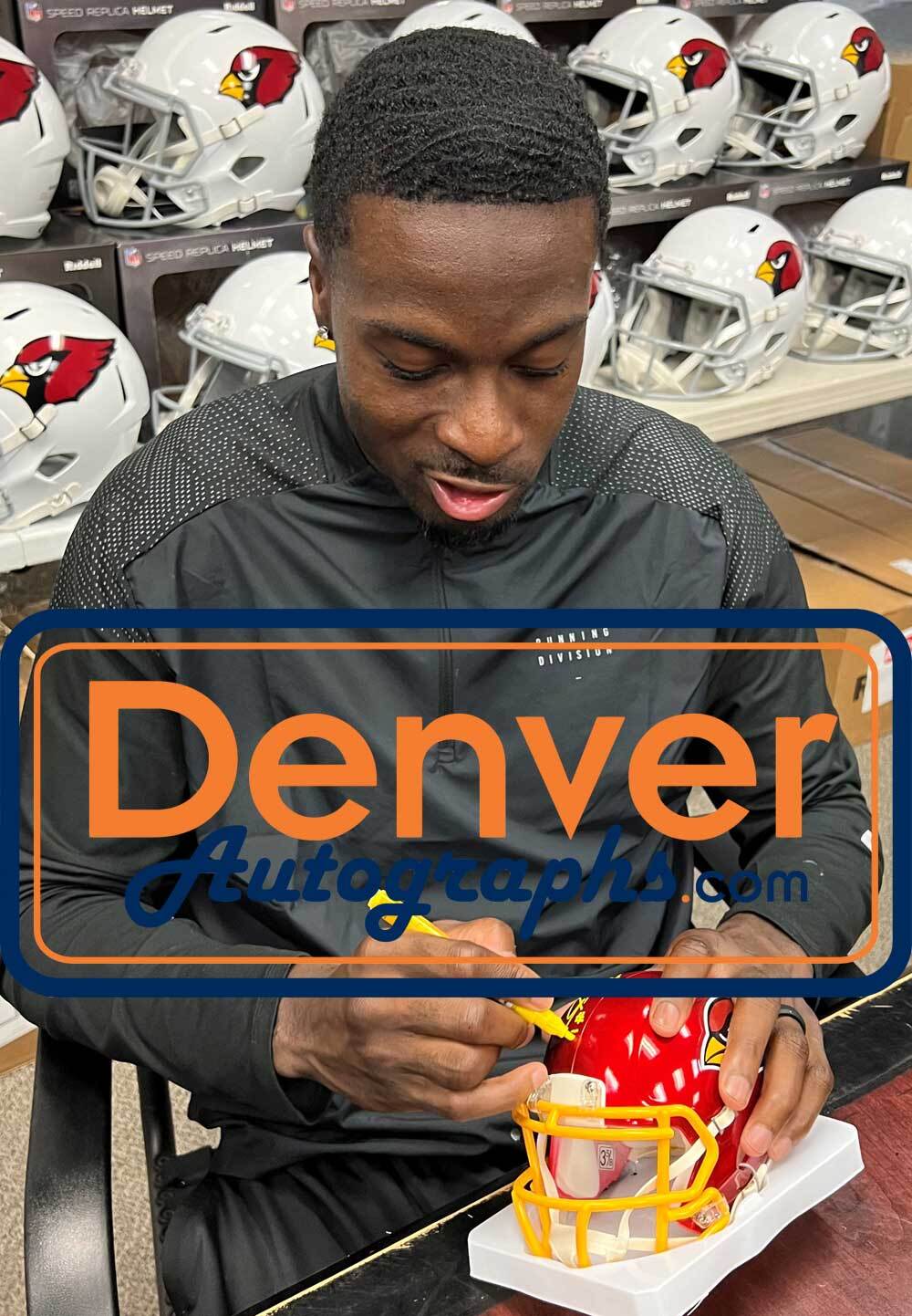 AJ Green Autographed/Signed Arizona Cardinals Flash Mini Helmet Beckett 34879