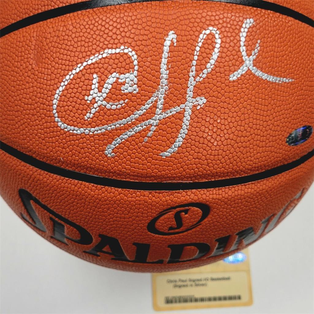 Chris Paul signed Replica Spalding Game Ball Series Basketball Spurs Steiner COA