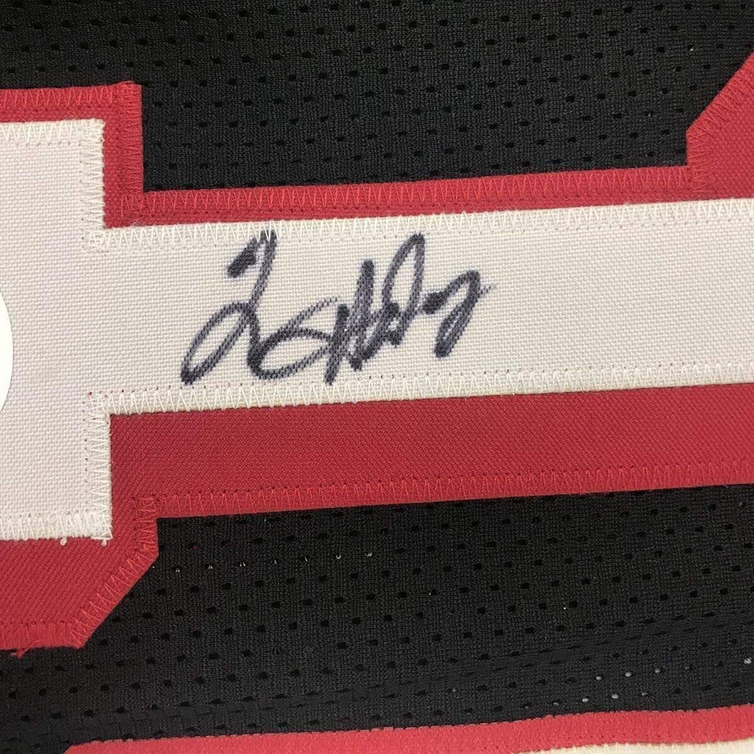FRAMED Autographed/Signed TIM HARDAWAY 33x42 Miami Black Jersey JSA COA Auto