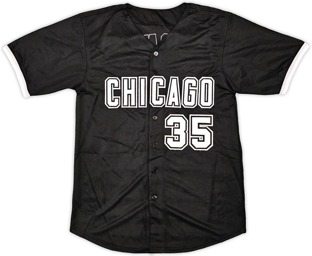 Chicago White Sox Frank Thomas Signed Black Jersey Beckett BAS