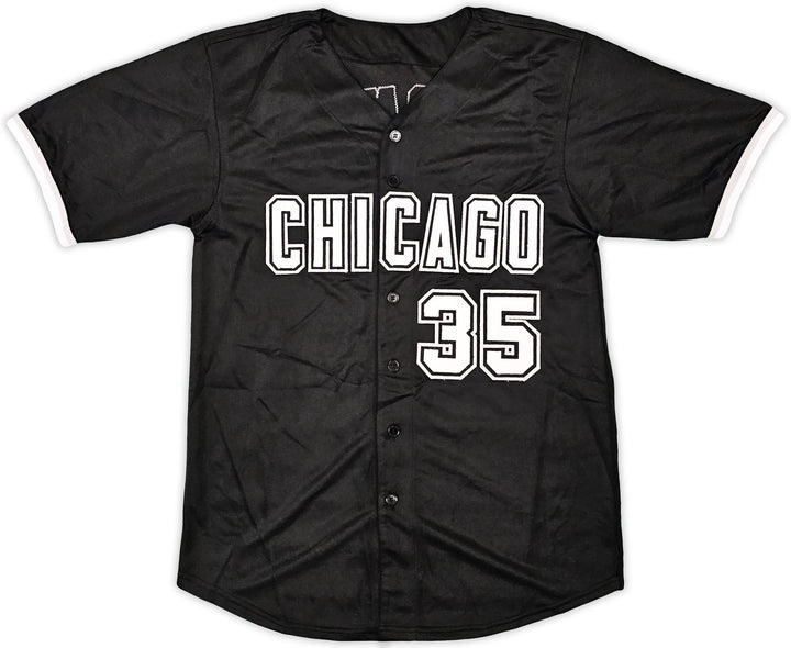 Chicago White Sox Frank Thomas Signed Black Jersey Beckett BAS