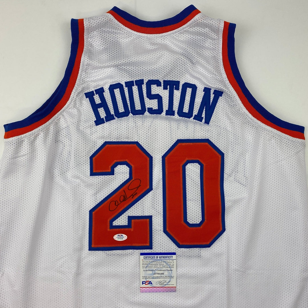 Autographed/Signed Allan Houston New York White Jersey PSA/DNA COA