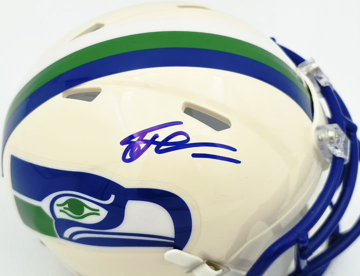 Tory Horton Signed Seattle Seahawks Cream Retro Speed Mini Helmet MCS Holo