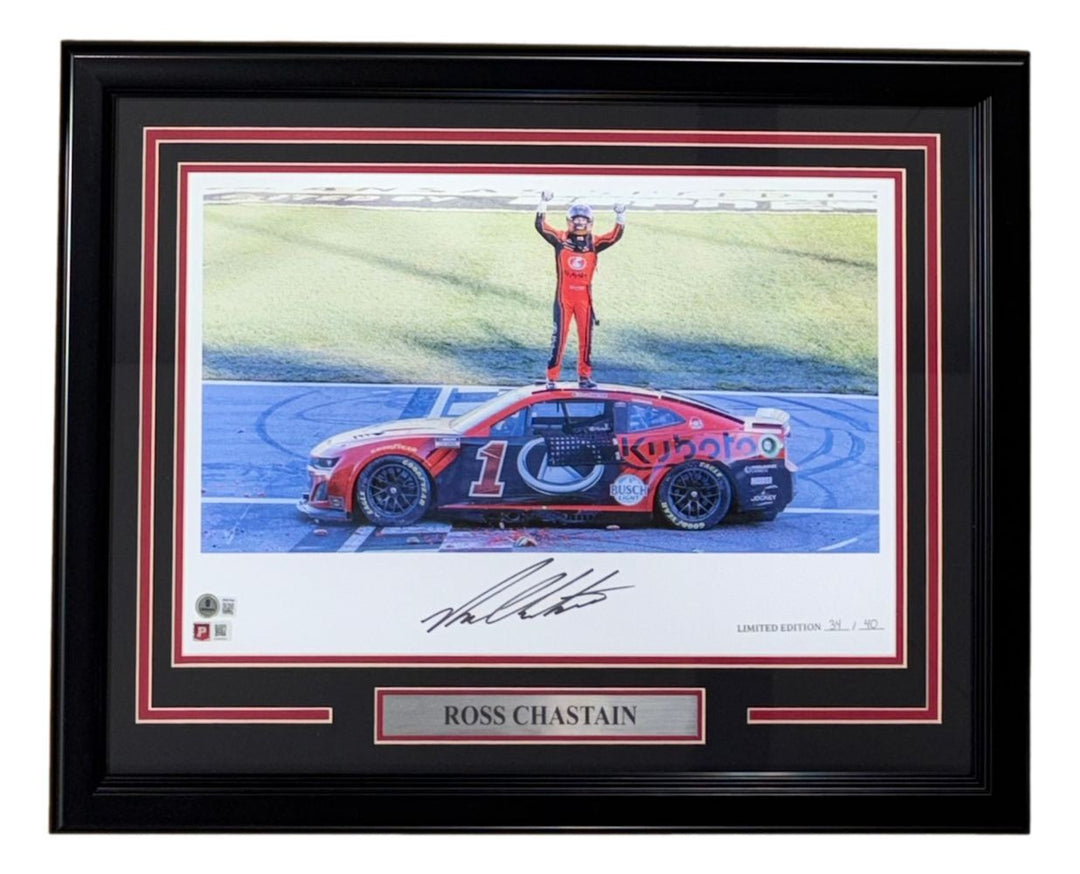 Ross Chastain Signed Framed 12x18 NASCAR Lithograph BAS