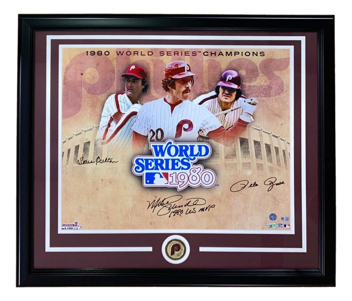 Mike Schmidt Pete Rose Steve Carlton Signed Framed 16x20 Phillies Photo Fanatics