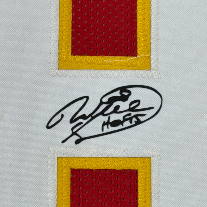 Framed Facsimile Autographed Will Shields 33x42 Red Reprint Laser Auto Jersey