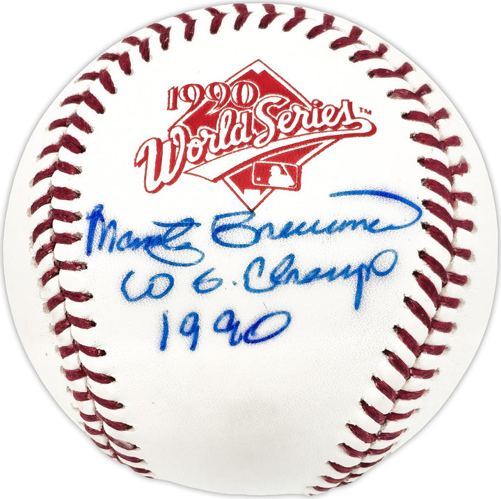 Marty Brennaman Auto 1990 WS Logo MLB Baseball Reds WS Champs 1990 JSA CC21745
