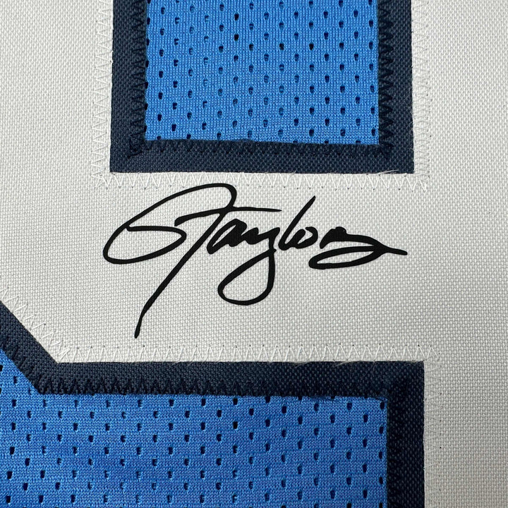 Facsimile Autographed Lawrence Taylor UNC North Carolina Blue Reprint Jersey XL