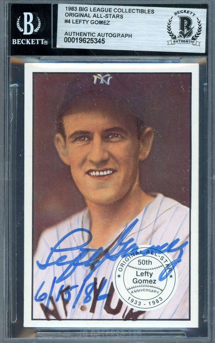 Lefty Gomez Beckett BAS Signed 1983 Big League All Stars Autograph