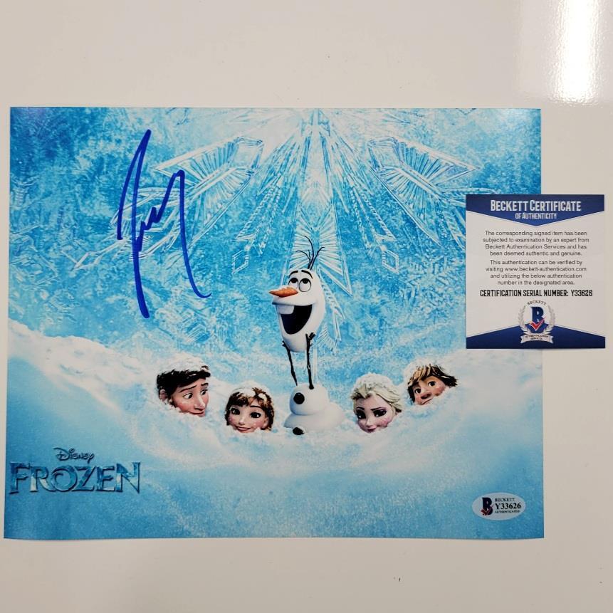 Josh Gad signed Disney Frozen 8x10 Photo Voice of Olaf autograph Beckett BAS COA