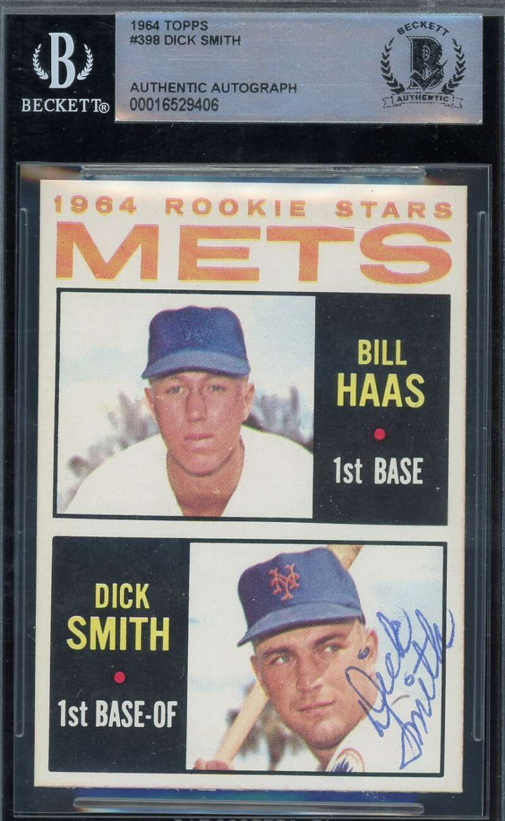 Dick Smith Beckett BAS Signed 1964 Topps Rookie Autograph