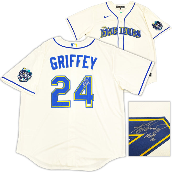 Mariners Ken Griffey Jr. Auto Cream Nike 2023 ASG Patch Jersey XL HOF 16 Beckett
