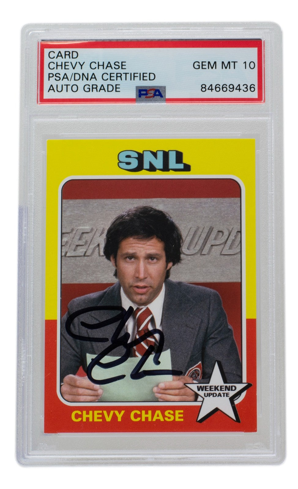 Chevy Chase Signed SNL Weekend Update Trading Card PSA/DNA Auto Gem Mint 10