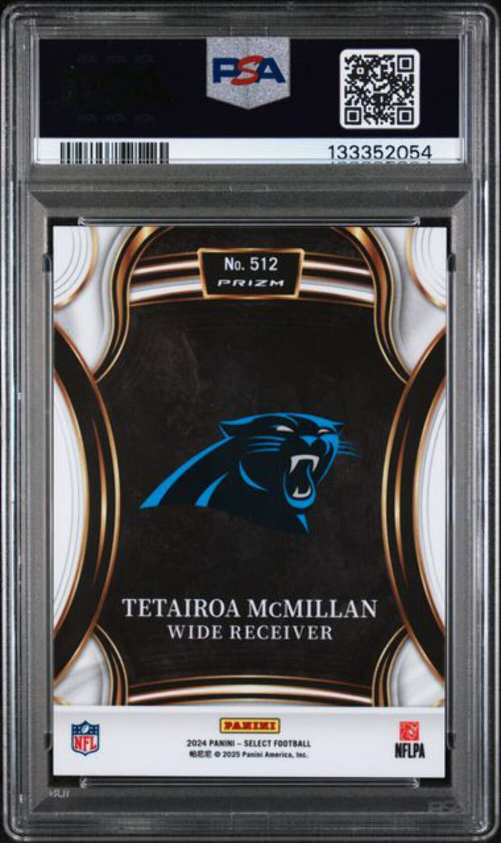 Graded 2024 Panini Select Tetairoa McMillan #512 XRC Rookie RC Card PSA 10 Mint