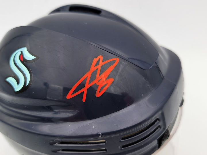 Adam Larsson Autographed Signed Seattle Kraken Blue Mini Helmet MCS Holo #97383