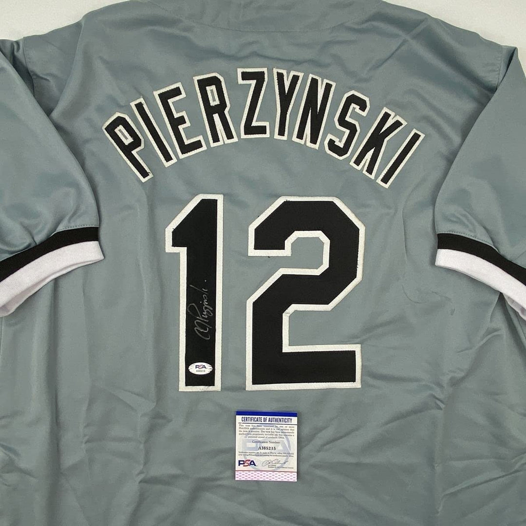 Autographed/Signed AJ A.J. Pierzynski Chicago Grey Jersey PSA/DNA COA
