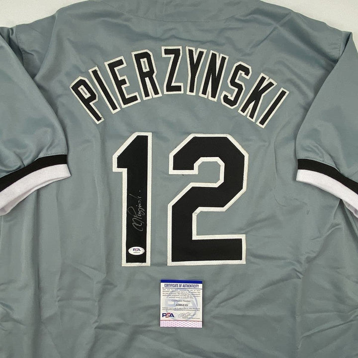Autographed/Signed AJ A.J. Pierzynski Chicago Grey Jersey PSA/DNA COA