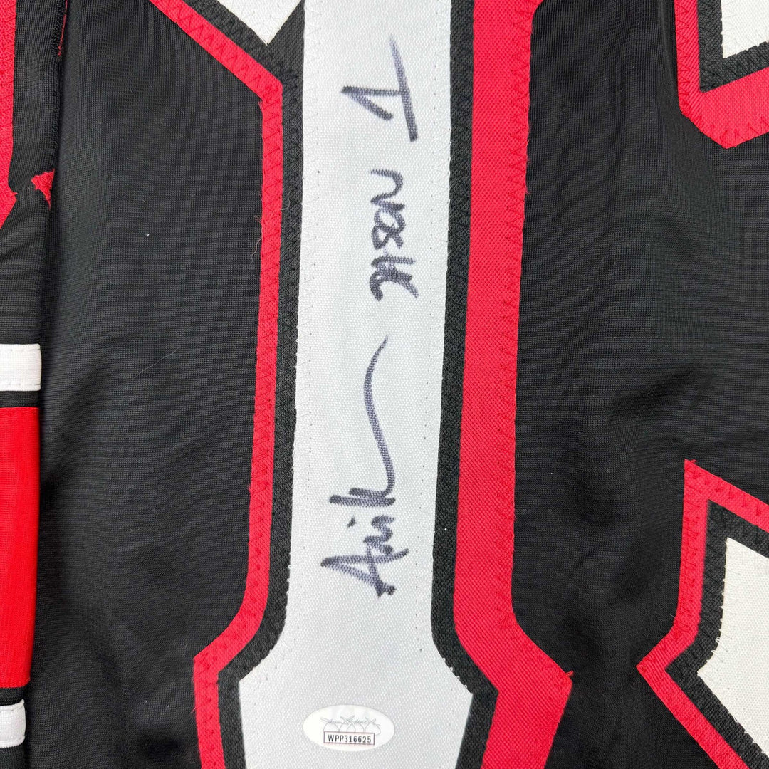Autographed/Signed Ari Lehman Jason Voorhees Friday 13th Black Jersey JSA COA
