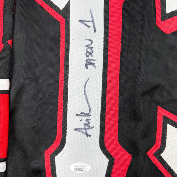 Autographed/Signed Ari Lehman Jason Voorhees Friday 13th Black Jersey JSA COA