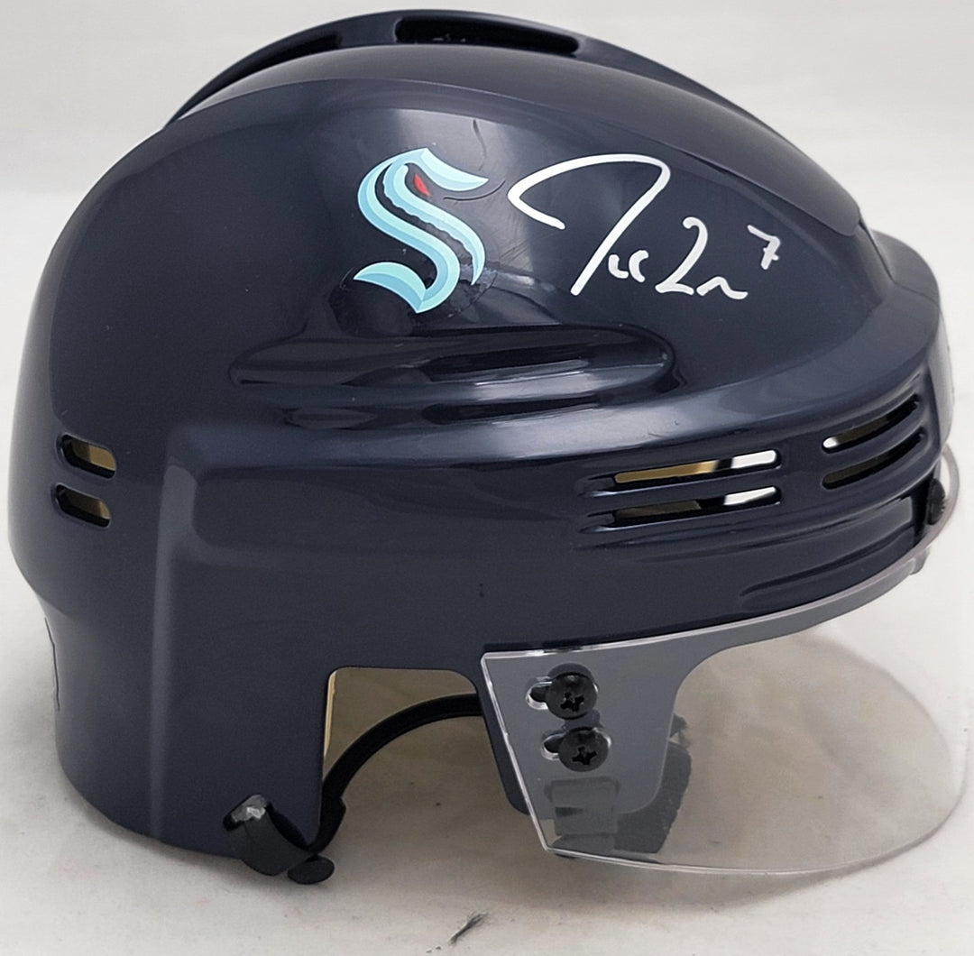 Jordan Eberle Autographed Signed Seattle Kraken Navy Mini Helmet Fanatics Holo