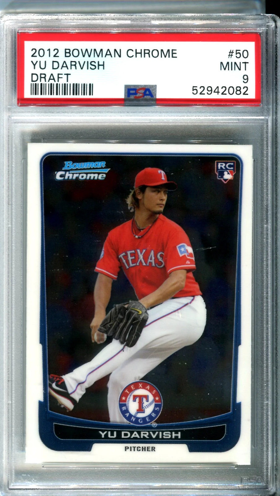 Yu Darvish 2012 Bowman Chrome Rookie Card (PSA Mint 9) #50