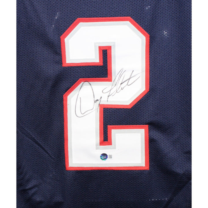 Doug Flutie Autographed/Signed Pro Style Jersey Blue Beckett 42554
