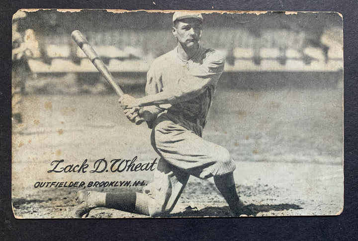1921 Baseball Exhibit Card  Zach Wheat Hof Brooklyn Vintage Original Vg +