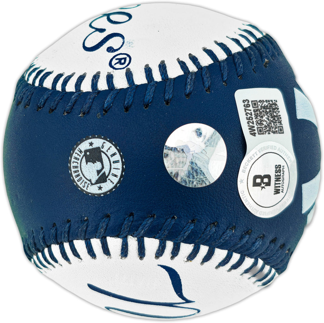 Ichiro Suzuki Auto Official Yankees Logo Baseball Mariners Beckett Witness