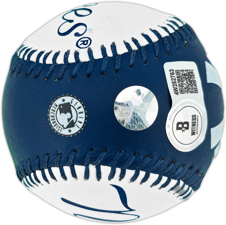 Ichiro Suzuki Auto Official Yankees Logo Baseball Mariners Beckett Witness