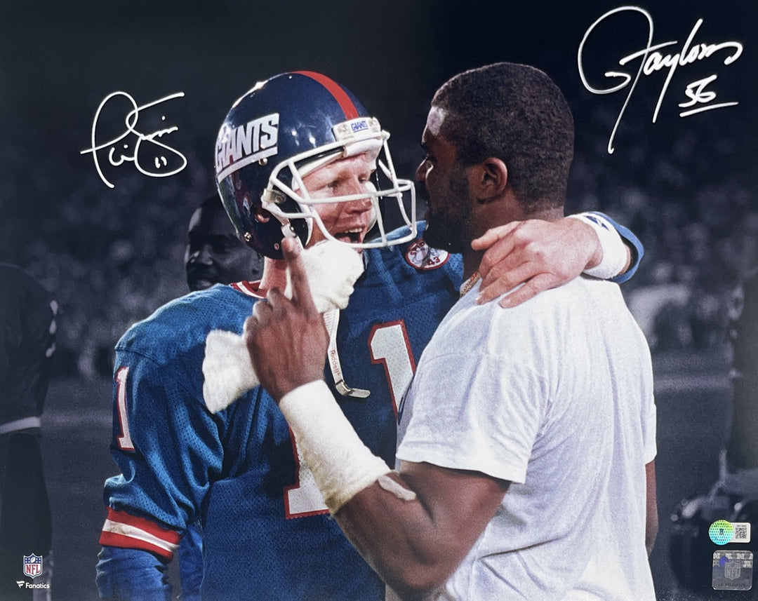 Lawrence Taylor Phil Simms Signed New York Giants 16x20 Photo Beckett 43285
