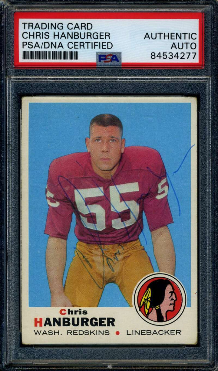 Chris Hanburger PSA DNA Vintage Signed 1969 Topps Autograph
