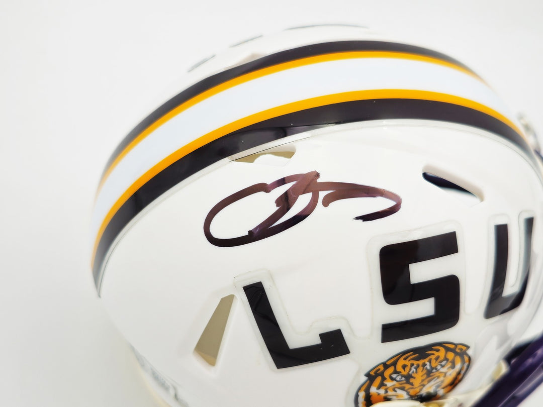 Odell Beckham Jr. Auto Signed LSU Tigers White Speed Mini Helmet Beckett Witness